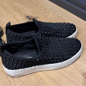 Steve Madden - Black Studded Slip-On Sneakers